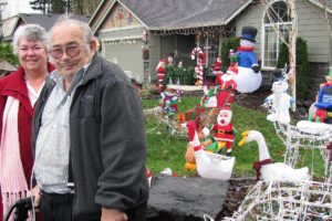 Joan and Ray Hamilton have enjoyed decorating their home and yard in Washougal for the holidays for four years. "It started primarily for the grandkids, and it got bigger and bigger and bigger," he said. "[This year] we started the week before Thanksgiving, and we're still not done," he said Dec. 12. Ray died four days later, with heart and lung issues.