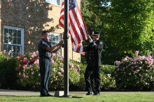 Firefighters, representatives from Camas and Washougal and area residents gathered in remembrance of Sept. 11, in downtown Camas.