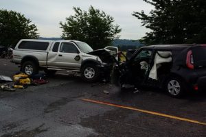 (Photo contributed by the Washington State Patrol.)

Two people died Wednesday, in a two-vehicle accident that occurred near the Steigerwald Lake National Wildlife Refuge.