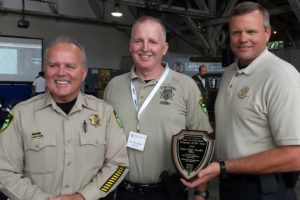 The Clark County Sheriffís Office Marine Unit was recently selected as 2015 Marine Law Enforcement Program of the year. In addition, Deputy Sheriff Todd Baker recentived honors including Marine Law Enforcement Officer of the Year and the Award of Merit. Pictured left to right are Sheriff Chuck Atkins, Deputy Kevin Gadaire and Baker.