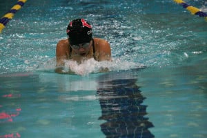 Siobhan Choong clinched first place in the 100-meter breaststroke and third place in the 50 freestyle for Camas at the Kelso Invitational Saturday.