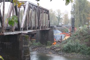 Passersby can expect to see work continue at the site of the Washougal River Bridge project throughout 2016. Approximately 40 trains per day pass over the Washougal River Bridge. ìWe had the safest year on record in 2014, in terms of derailments, and we are on track to continue that this year,î said BNSF Spokesman Gus Melonas. ìThat doesnít happen by accident. That happens when safety is the No. 1 priority.î