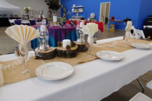 The showroom of Your Party & Event Center, in Camas, has examples of tables, chairs, linens and other event furnishings that can be rented for weddings, galas and corporate events. Casino games and audio visual equipment are also available. 