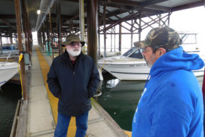 Ernie Stille (right) talked with fellow boater Mike Heltborg (left) Wednesday, about recent thefts from 11 boats moored at the Port of Camas-Washougal marina. Stille described boat owners -- who include fishing enthusiasts and pleasure boaters -- as family. "We look out for each others' stuff," he said. "Most of the people here have worked hard to get this." Stille suggested the port enable marina tenants to have access to Wi-Fi, so they could install their own security systems.