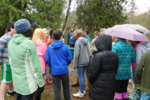 Students in Mona Davies' science class at Jemtegaard Middle School have spent the past several months gathering data at Gibbons Creek. In May, they will present their findings at the Clark County Watershed Congress.