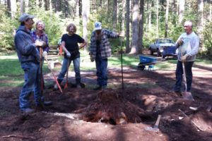 At its last work party, the Washington Trail Riders Association replaced broken corral gates, cleaned out fire pits and installed site signs at the Rock Creek Campground in Yacolt, with a partnership developed with other equine and hiker user groups.