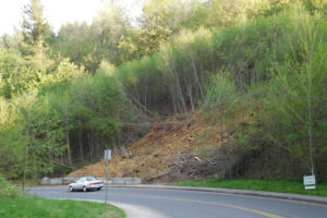 A land slide occurred on a steep hillside along Lacamas Lane in Camas in early December following a bout of heavy rain. The Camas City Council recently approved a contract with a Vancouver company to complete engineering work for the repair project. Next up will be design and construction. 