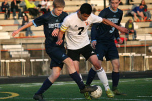 Deivid Gonzalez (7) delivered three goals for Washougal Monday, but Hockinson held on for a 4-3 victory at Fishback Stadium.