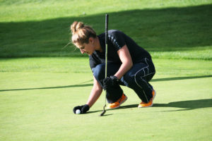 Alissa Lenczowski shot a 53 to help the Washougal High School girls golf team win the 2A Greater St. Helens League championship Monday, at Orchard Hills.