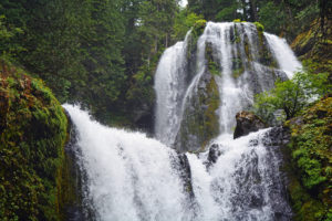 Cascading water off the cliffs of Falls Creek Falls looks like a wedding cake. This 3.4-mile hike is just an hour away from Camas and Washougal. For more adventures, read the "Great Getaways" insert in today's Post-Record. (Photos by Dan Trujillo/Post-Record)