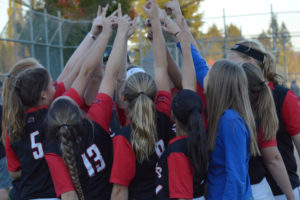 The slow-pitch softball title belongs to Camas. Players are Ellah Allman, Payton Bates, Rachel Bennett, Sophie Franklin, Callie Johnson, Emery Miller, Marysa Nichols, Chloe Nidick, Hannah Peterson, Alexis Royal and Tajia Souki.