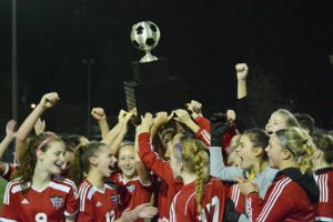 The Camas High School girls soccer team captured the 4A state championship Saturday, at Sparks Stadium in Puyallup. The Papermakers defeated West Valley, Yakima, 3-0.