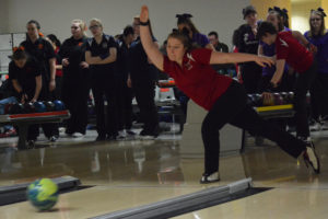 Shelby Chartrand finished in second place for Camas at the 4A district bowling meet Jan. 27, at Allen's Crosley Lanes in Vancouver. The CHS senior rolled 213, 204 and 160 games for a 577 series.