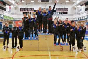 The Camas High School gymnastics team captured it's fourth consecutive district title Saturday, in Battle Ground. This time, the team champion goes directly to the state meet Feb. 17 and 18, at the Tacoma Dome.