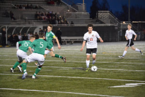 Camas soccer captain Danny Wing scored a goal in his return to the field Friday, at Doc Harris Stadium. The Papermakers beat Tumwater 3-0.