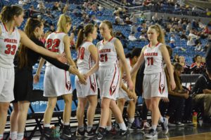 The Camas girls basketball team lost 45-34 to Sunnyside Friday, at the Tacoma Dome. The Papermakers finished the season with a 17-10 record.