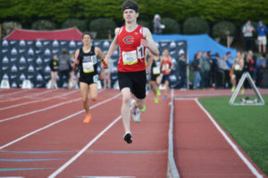 Cade Greseth anchored the Papermakers to victory in the 3,200-meter relay race for the third year in a row at the Jesuit Twilight Relays Friday, in Beaverton, Oregon. 