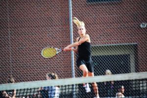 Kassidy Baldwin won a thrilling three-set tiebreaker for the Panthers May 4, at Washougal High School. Baldwin beat Mark Morris' Andrea Nelson 7-5, 2-6, 7-6 (7-5). The Panthers won their last seven matches to earn a share of the league championship. 