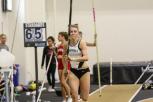 Caleigh Lofstead vaulted a personal best 13 feet, 5.25 inches at her first college indoor meet for Vanderbilt University. The 2016 Camas High School graduate was named to the All-SEC Freshman Team. (Contributed photo)