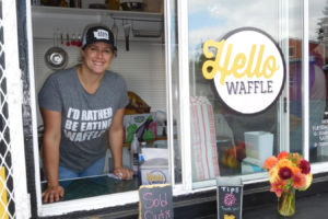 The Oct. 7 grand opening of Hello Waffle at a food cart in Camas exceeded the expectations of owner Arika Wright. She sold out of waffles with two hours remaining.