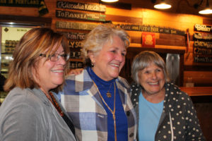 Washougal mayoral candidate Molly Coston (center) celebrates her election lead Tuesday with Washougal City Councilwoman Joyce Lindsay (right) and Cathy Morton (left) at 54° 40’ Brewing. Photo by Kelly Moyer/Post-Record