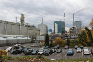 The Georgia-Pacific pulp and paper mill, located at 401 N.E. Adams St., in the heart of downtown Camas, sits on 656 acres and has been a major area employer since 1883. 