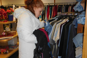 Amanda Green, of Camas, recently visited the Salvation Army’s “Blessing Room” to look for clothing. “This is good for homeless and ones who can’t afford (new clothes),” Green said.