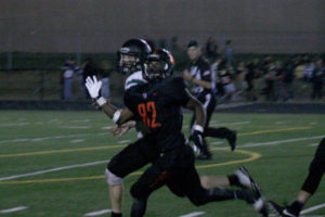 Panther defensive back RC Harton gets into position for an interception against the Woodland Beavers. 