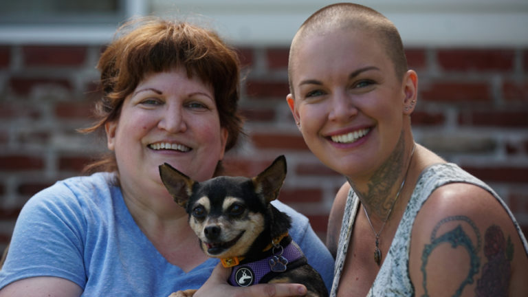 Amanda Giese, of Washougal (right), is pictured here with Joy, a dog rescued from a puppy mill, and Joy&#039;s new adoptive mom, Pam. See this story and more on the Animal Planet show, &quot;Amanda to the Rescue,&quot; at 9 p.m., Sunday, Dec. 16.