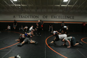 Reminders of Washougal's long wrestling heritage surround the team every day during practice in the "Panther Den." 