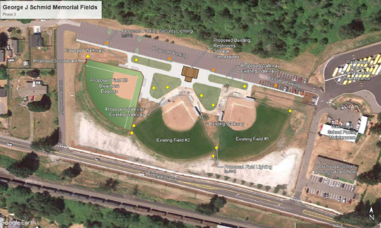 The renovation of the George Schmid Memorial Ballfields includes the addition of a third playing field.