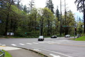 Drivers move through an increasingly busy intersection at Northeast Lake Road and Northeast Everett Street in Camas. City leaders say the intersection "is at or near failure" and must be redesigned to accommodate traffic and make the area safer for pedestrians and bicyclists.