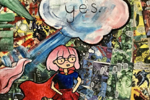 This artwork, titled, "Yes," by Camas High student Lizzy Caulfield will be one of several pieces shown at the Second Story Gallery at the Camas Public Library throughout the month of June. (Contributed photo courtesy of Second Story Gallery)