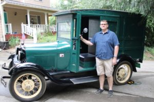 Camas resident Pete Durbin stands next to his 1929 Ford Model A mail truck, which will be entered into the Port of Camas-Washougal's Wheels and Wings event, to be held Aug. 24 at Grove Field. (Doug Flanagan/Post-Record)