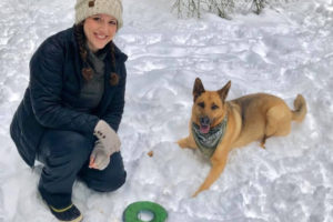 Heather DeVore and her dog, Myla, enjoy a day hiking in the snow. DeVore's love of dogs led her to her to open Heather's Hounds, a Camas-based pet-care company. (Contributed photos courtesy of Heather DeVore)