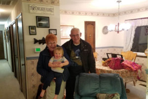 Ann and Kay Prouty, of Washougal, shown here with their great-grandson, Jonathan, in Ann's arms, have been named the 2020 Camas Days queen and king. The Proutys are longtime volunteers in their community and active in the Church of Christ. (Contributed photo courtesy of Ann Prouty)