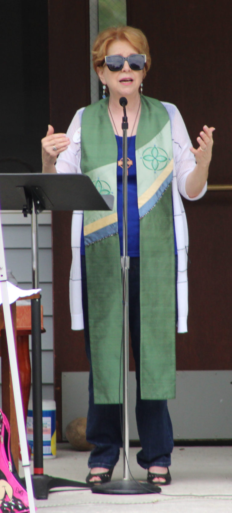 Washougal United Methodist Church pastor Vivian Hiestand delivers a sermon during a service on Sunday, July 5.