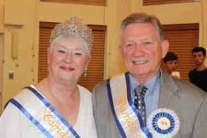 Chuck Carpenter (right) and  his wife, Barbara Carpenter, are named the Camas Days Senior Royal Court's "king and queen" in July 2019. Chuck Carpenter has been selected to join the Washougal School District's board of directors. (Post-Record file photo)