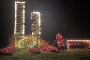 Holiday lights illuminate the Washougal MX Park in December 2020. (Contributed photo courtesy Ryan Huffman)