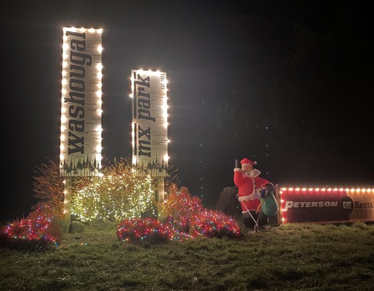 Lighted displays adorn the Washougal Motocross Park in 2023.