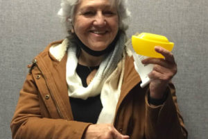 Washougal Mayor Molly Coston holds an "ark" charity box. The city of Washougal recenlty purchased 100 boxes from ARK Clark County, a Vancouver-based grassroots effort to spread "random acts of kindness." (Contributed photo courtesy of Rose Jewell/city of Washougal)