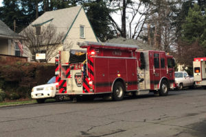 Kelly Moyer/Post-Record file photo 
A Camas-Washougal Fire Department crew responds to an emergency call in downtown Camas in April 2021.