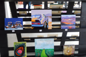 Artwork is displayed at the inaugural Little Art Camas event on Feb. 8, 2019. (Post-Record files)