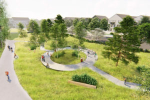 Eagle View Park on the Washougal waterfront will include an art walk, public lawn and connection to the waterfront trail. (Contributed graphic courtesy of the city of Washougal)