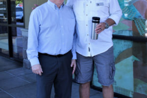 Washougal Mayor Pro Tem David Stuebe (right) and Camas Mayor Steve Hogan (left) attend a 