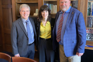 Contributed photo courtesy David Scott 
 Washougal City Manager David Scott (left) and Mayor David Stuebe (right) pose for a photograph with Rep. Marie Gluesenkamp Perez in Washington D.C. earlier this month.