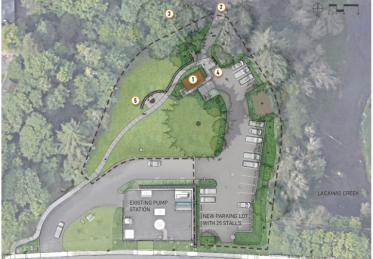 Planned improvements at Camas' Lacamas Creek (Third Avenue) trailhead include new parking stalls, a restroom, ADA-compliant pathways, picnic areas, improved stormwater system and landscaping.