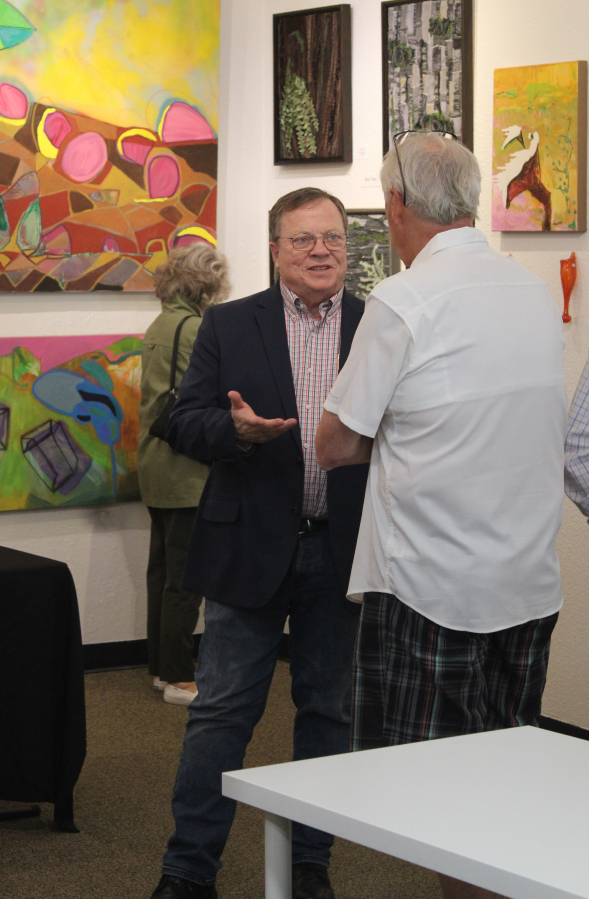 Camas Mayor Steve Hogan attends the grand opening of Gallery 408 in downtown Camas, Friday, May 31, 2024.