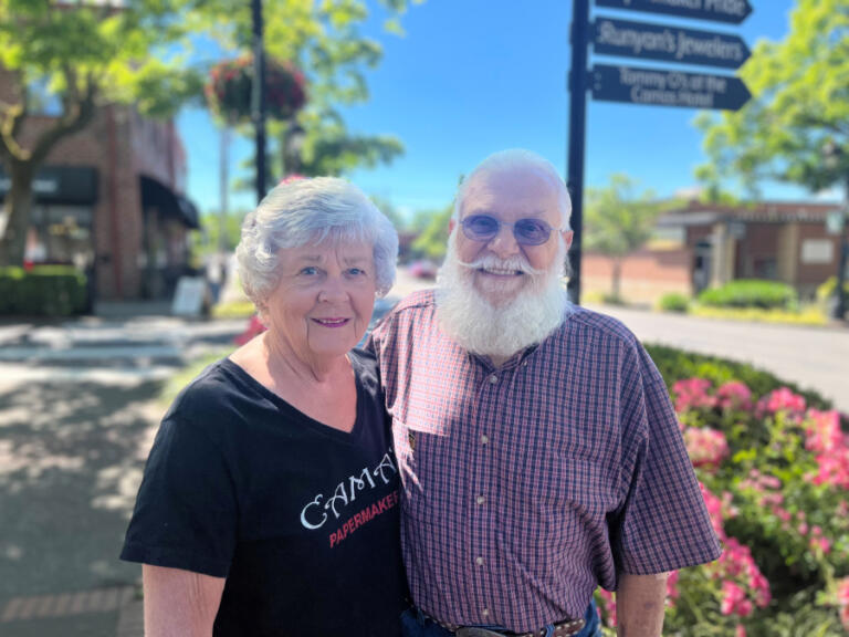 Dennis and Kooky Helland visit downtown Camas on Monday, June 24, 2024.