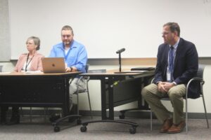 Washougal School District Assistant Superintendent Aaron Hansen (right) has agreed to a $25,000 salary concession as part of his agreement to take over as the district’s interim superintendent in July 2024. (Doug Flanagan/Post-Record files)